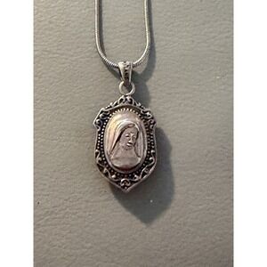 CONNEMARA MARBLE REVERSIBLE MOTHER'S LOVE STERLING SILVER 18" Necklace  #613